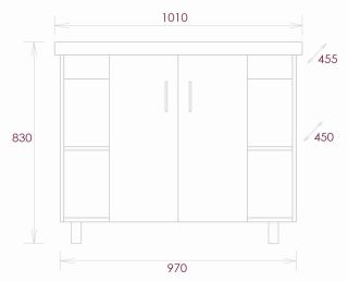Напольная тумба под раковину Onika Тимбер 110010 100см серый матовый/дуб сонома